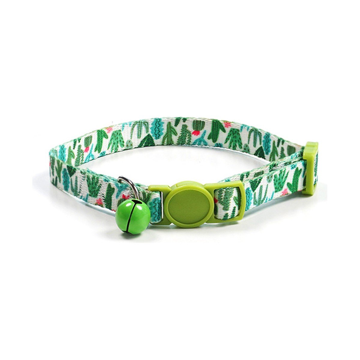Collier chat à boucle de sécurité et grelot, motif Cactus