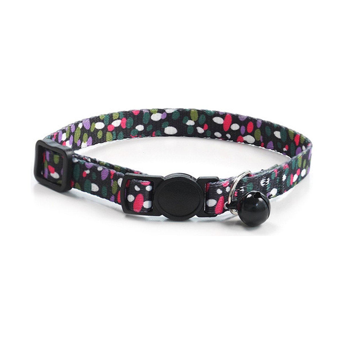 Collier chat à boucle de sécurité et grelot, motif Champignons