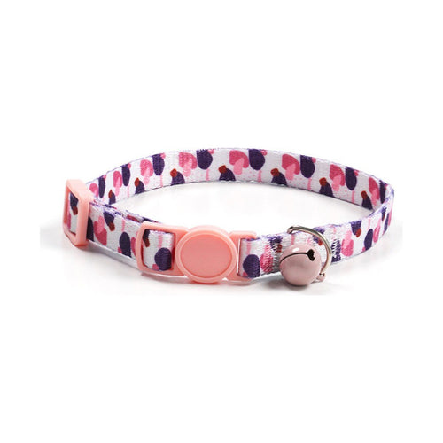 Collier chat à boucle de sécurité et grelot, motif Pétales