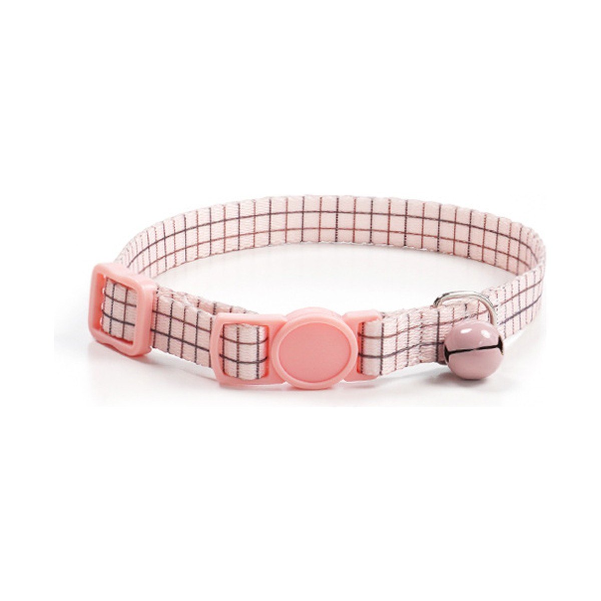 Collier chat à boucle de sécurité et grelot, motif Vichy