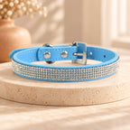 Collier strass bleu de l'ensemble