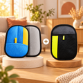 Duo Bariolé Patounio : 1 gant noir + 1 gant bleu