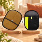 Duo Bariolé Patounio : 1 gant noir + 1 gant tan