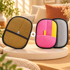 Duo Bariolé Patounio : 1 gant rose + 1 gant tan