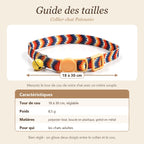 Guide des tailles du collier chat, tour de cou réglable de 18 à 30 cm