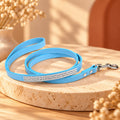 Laisse strass bleue pour chien